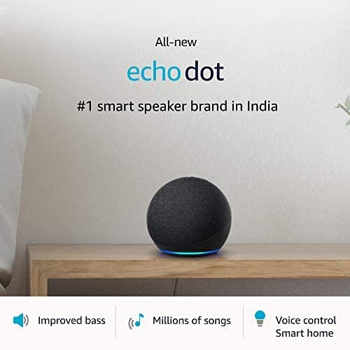 Echo Dot (4th Gen, 2020 release)| Smart speaker with Alexa (Black)